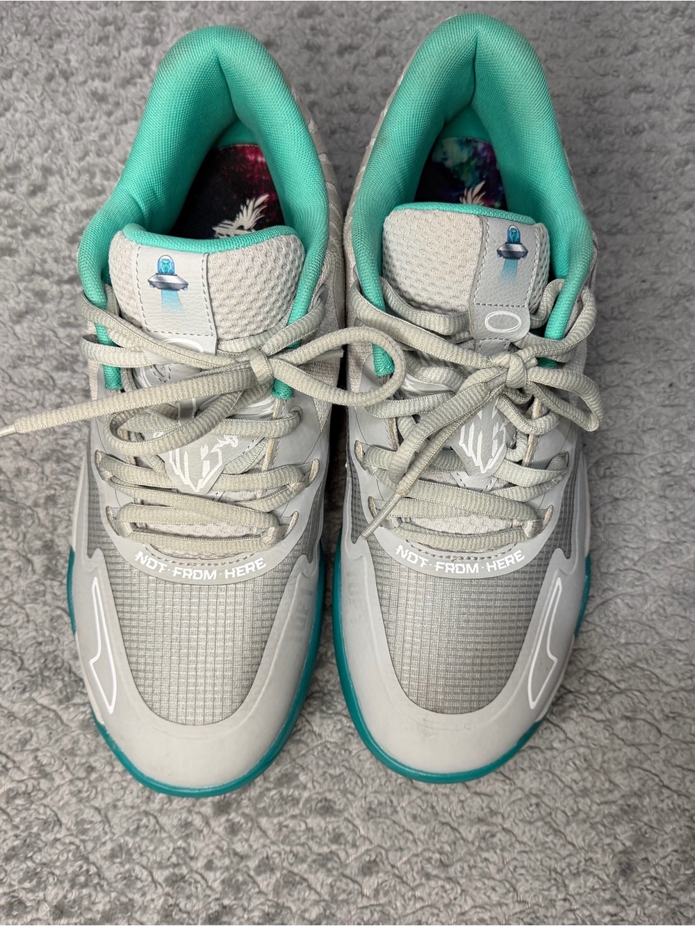 MB.01 LaMelo Ball Light Gray Sneakers with Teal Accents